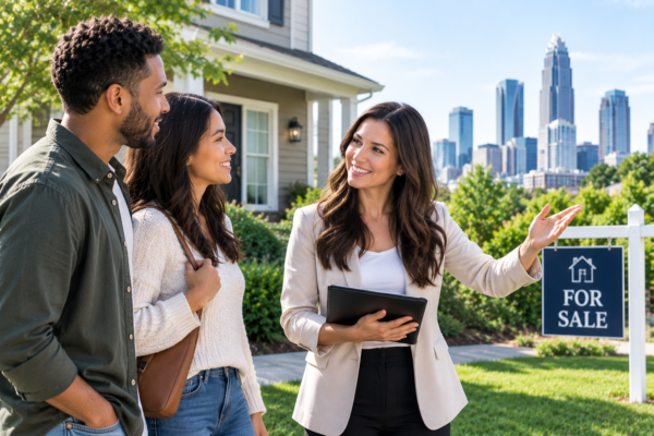 Real estate agent helping first-time home buyers in Charlotte NC